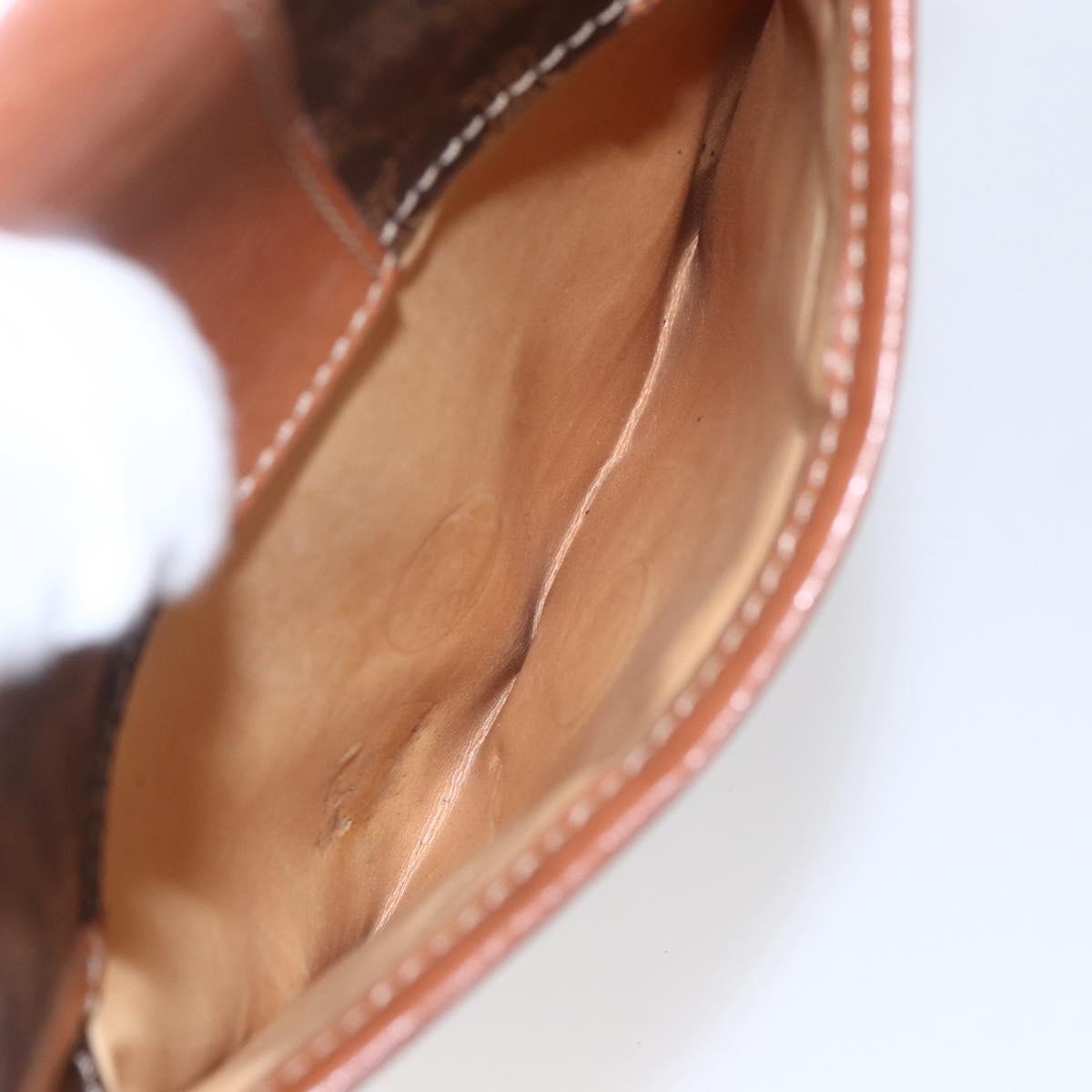 CELINE Macadam Canvas Shoulder Bag PVC Leather Brown Gold Auth 154711