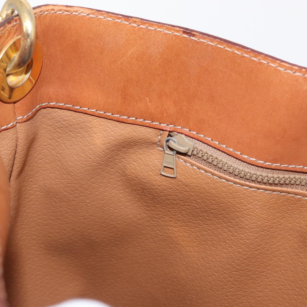 CELINE Macadam Canvas Shoulder Bag PVC Leather Brown Gold Auth 154717