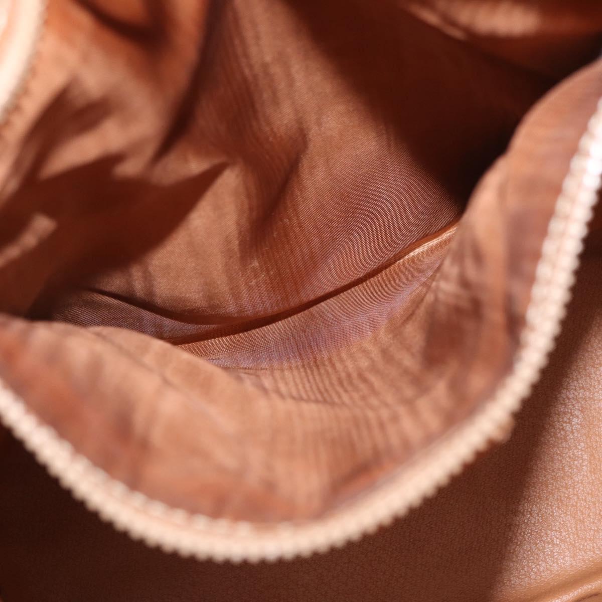 CELINE Macadam Canvas Shoulder Bag PVC Leather Brown Gold Auth 154717