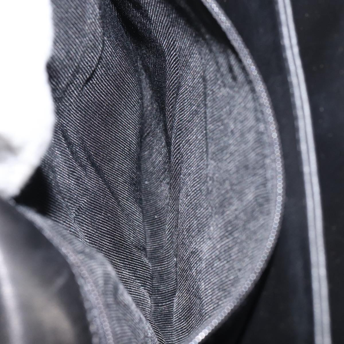 BALLY Hand Bag Leather Black Gold Auth 154724