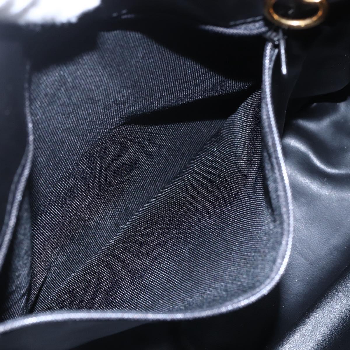 BALLY Chain Shoulder Bag Leather Black Gold Auth 154725