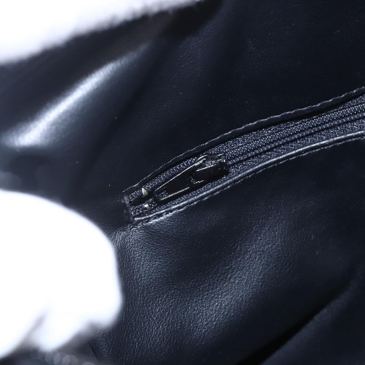 BALLY Hand Bag Leather Black Gold Auth 154726