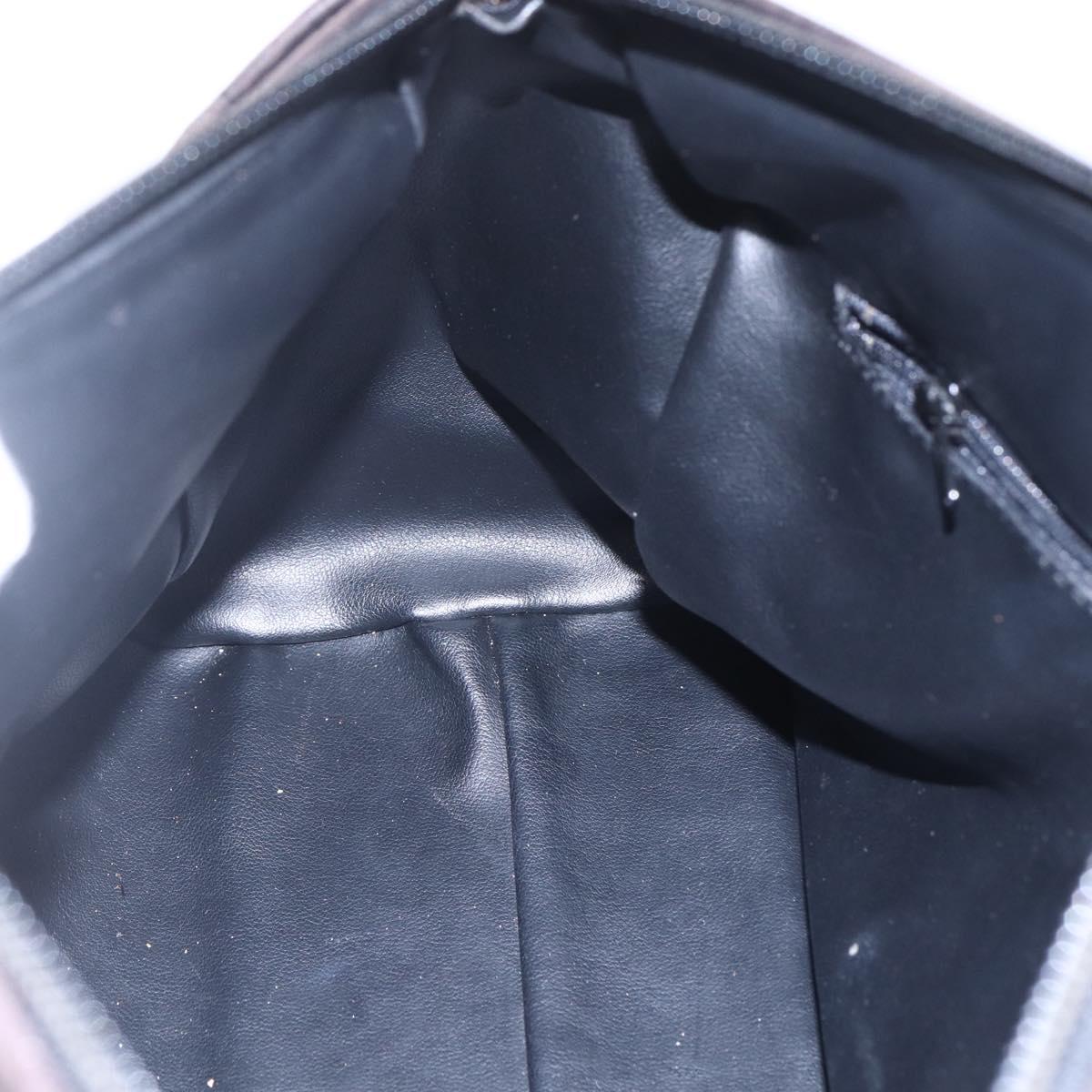 BALLY Hand Bag Leather Black Gold Auth 154726