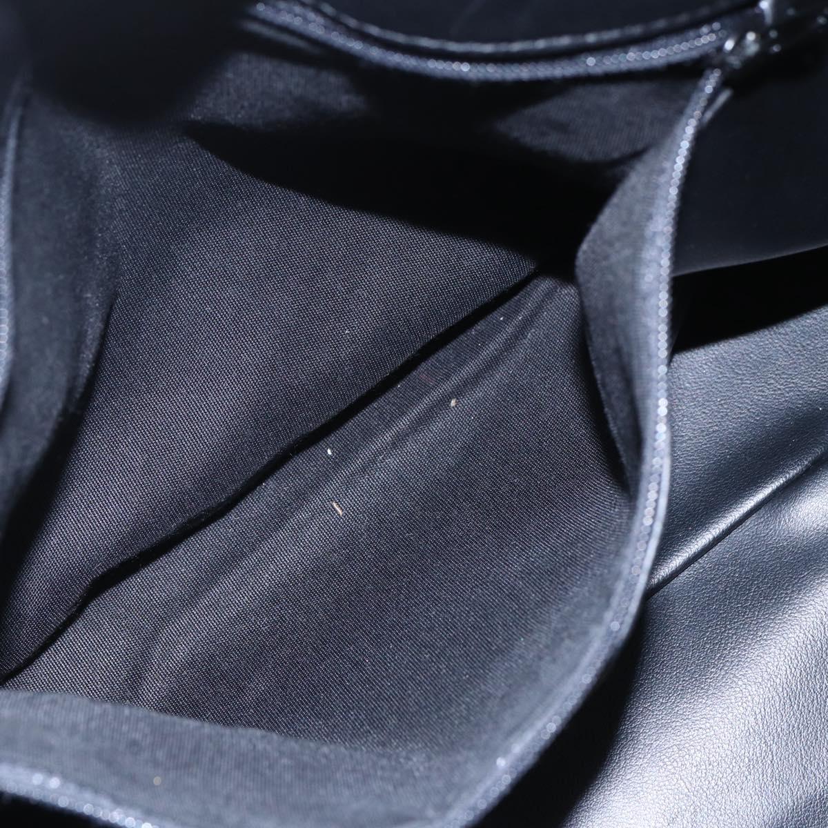 BALLY Hand Bag Leather Black Gold Auth 154726