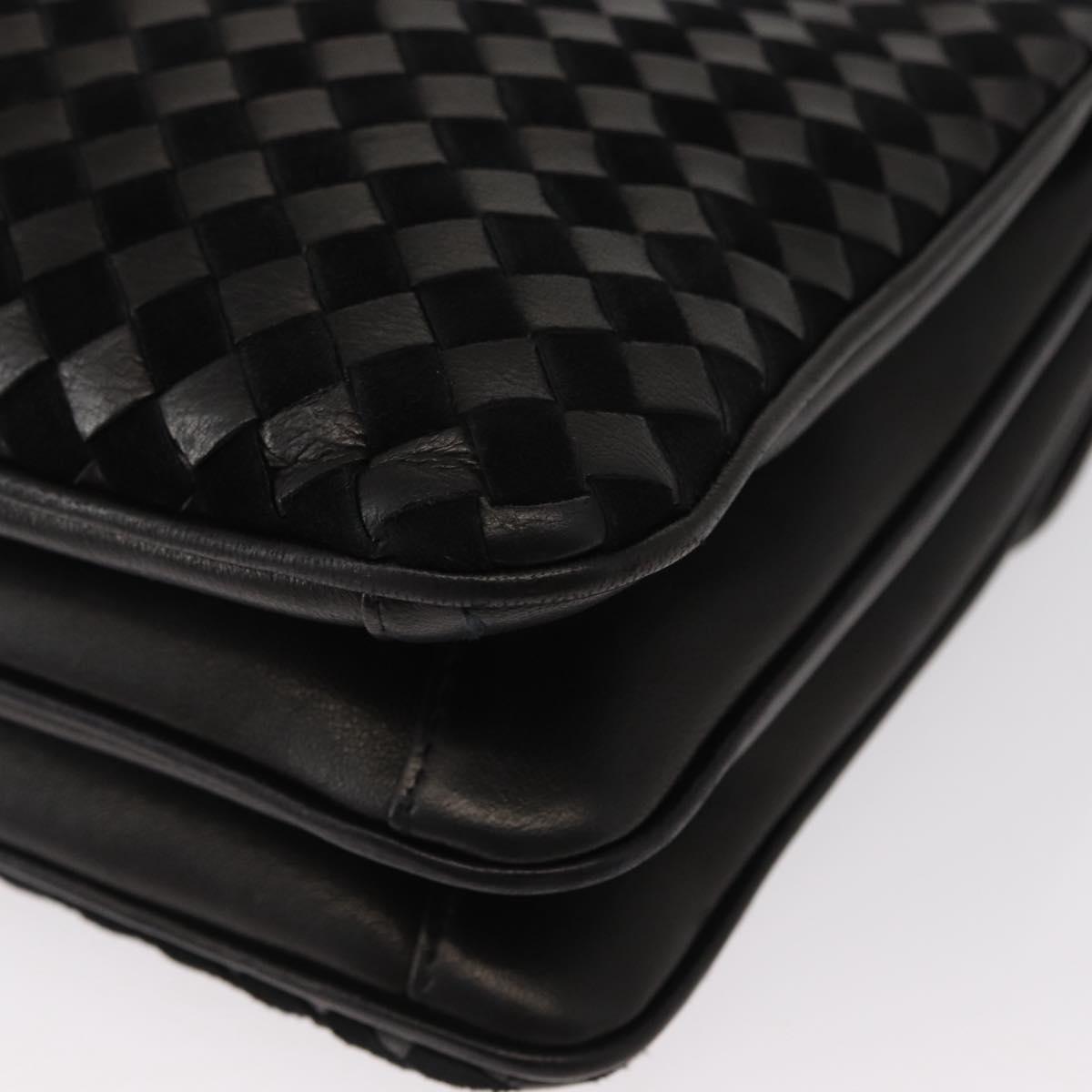 BALLY Hand Bag Leather 2way Black Gold Auth 154727