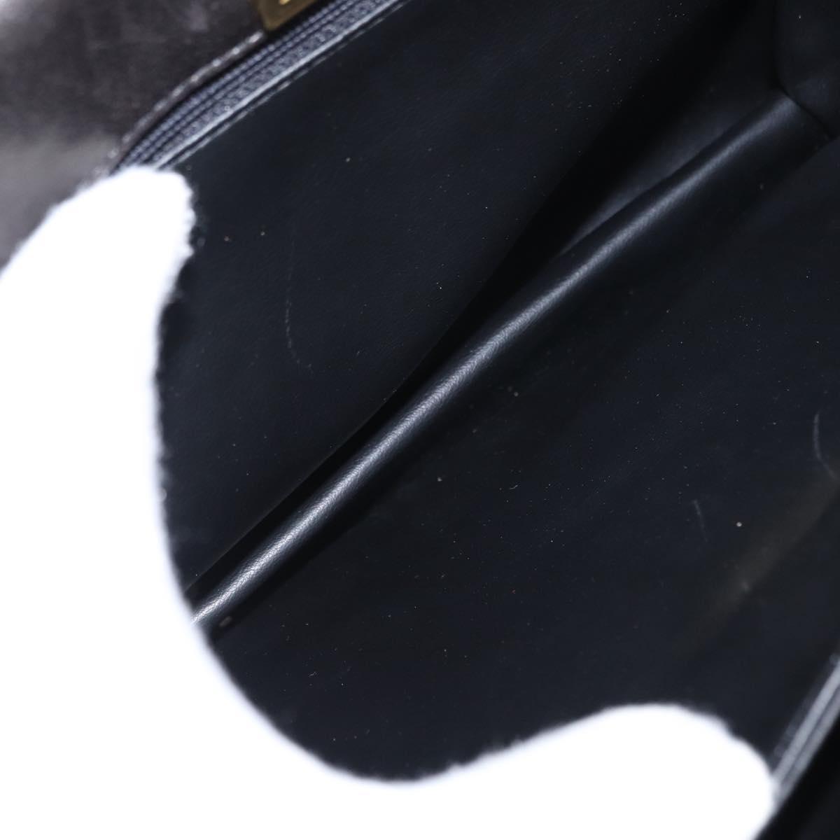 BALLY Hand Bag Leather 2way Black Gold Auth 154727