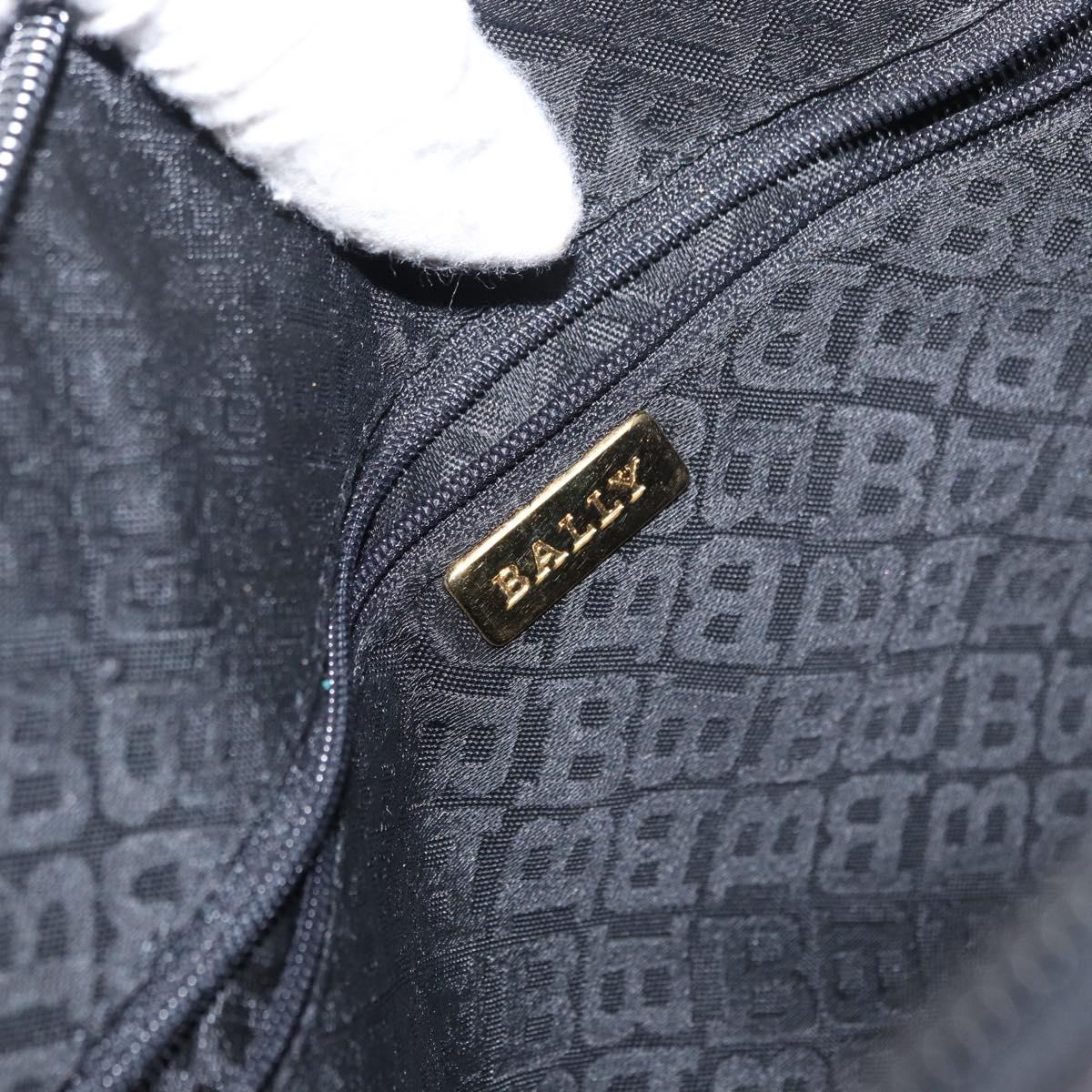 BALLY Quilted Hand Bag Leather Black Gold Auth 154728