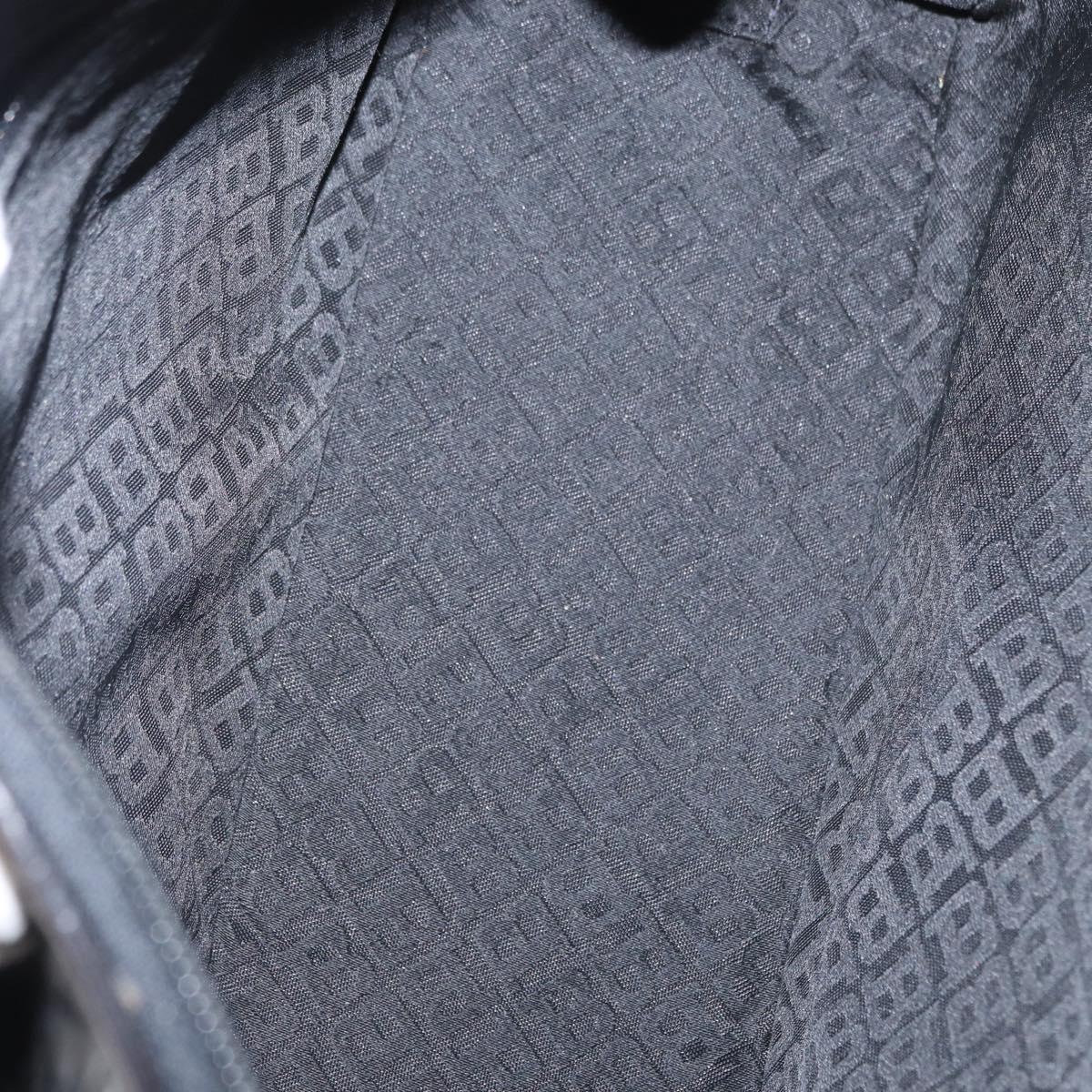 BALLY Quilted Hand Bag Leather Black Gold Auth 154728