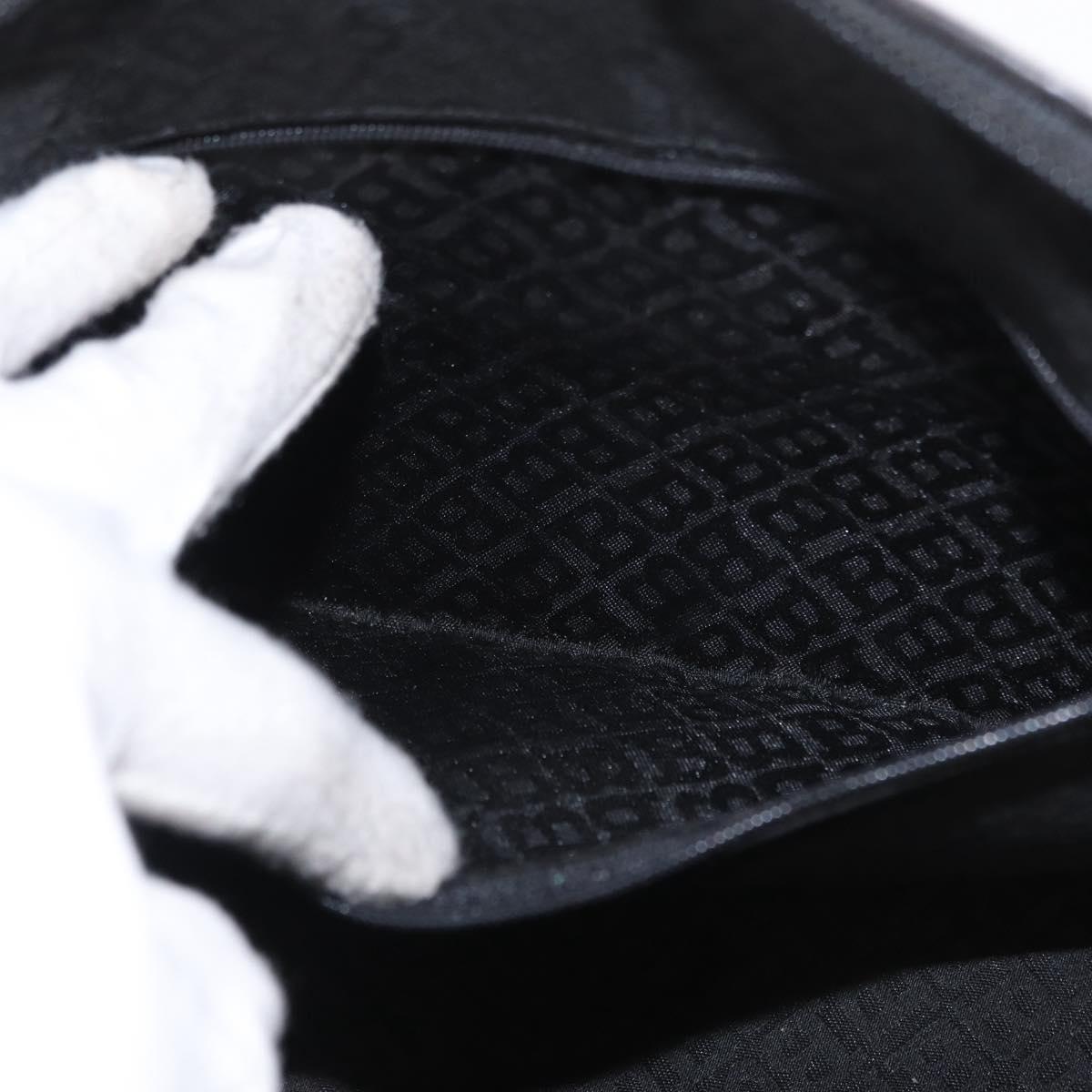 BALLY Quilted Hand Bag Leather Black Gold Auth 154728