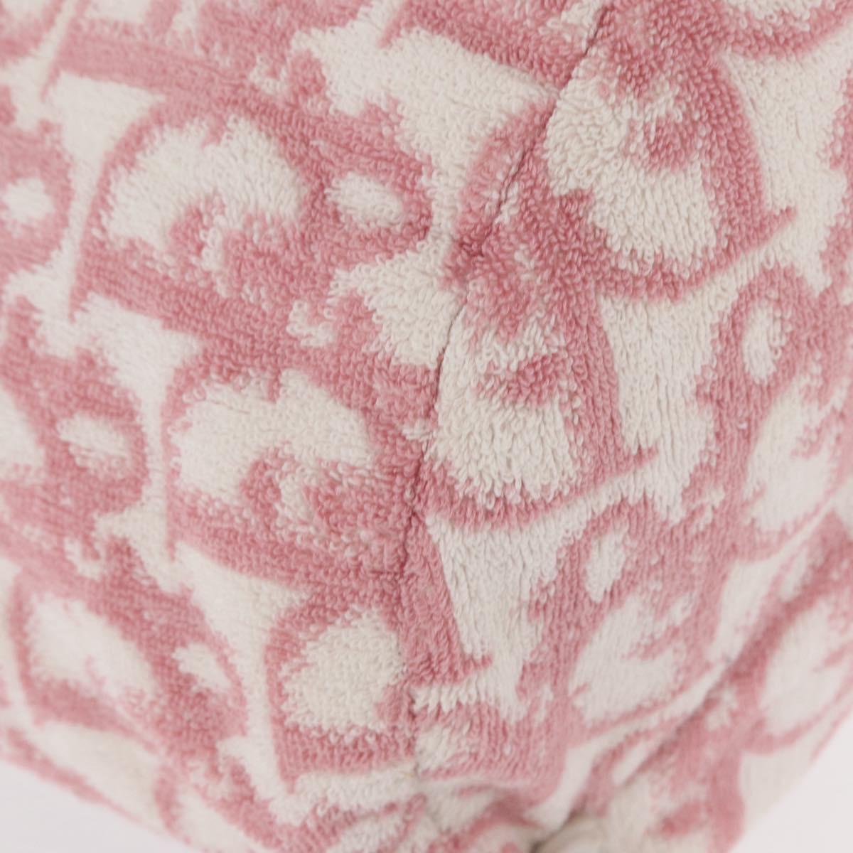 Christian Dior Trotter Canvas Pouch Pile Pink Auth 154730