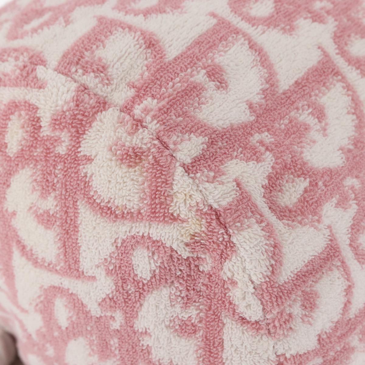 Christian Dior Trotter Canvas Pouch Pile Pink Auth 154730