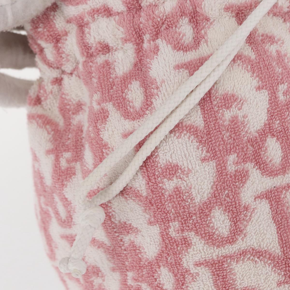 Christian Dior Trotter Canvas Pouch Pile Pink Auth 154730