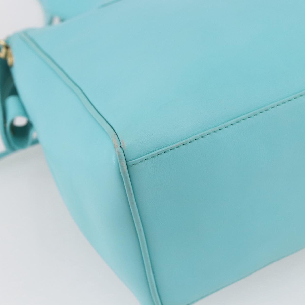 Christian Dior Micro bag Hand Bag Leather 2way Light Blue Gold Auth 154733