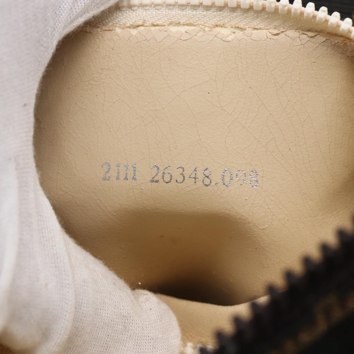 FENDI Zucca Canvas Vanity Hand Bag Black Brown gold Auth 154740