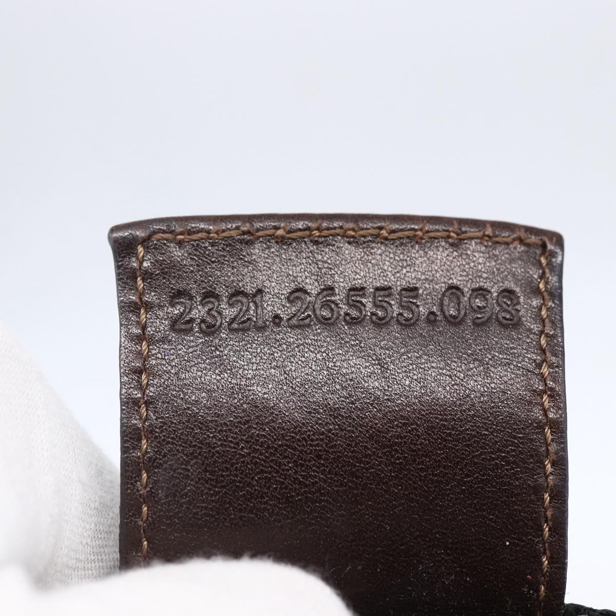 FENDI Zucca Canvas Hand Bag Black Brown Auth 154741