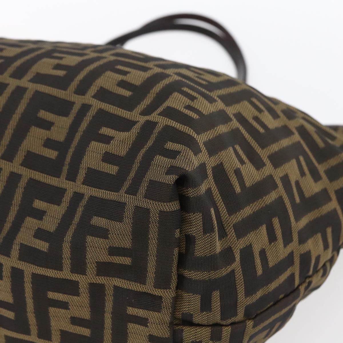 FENDI Zucca Canvas Tote Bag Black Brown Auth 154742