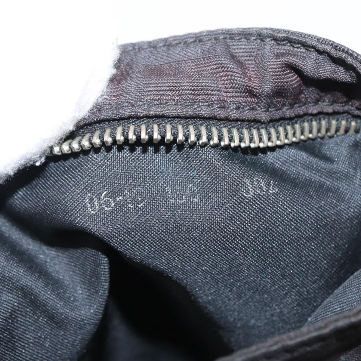 FENDI Zucca Canvas Shoulder Bag Black Silver Auth 154744