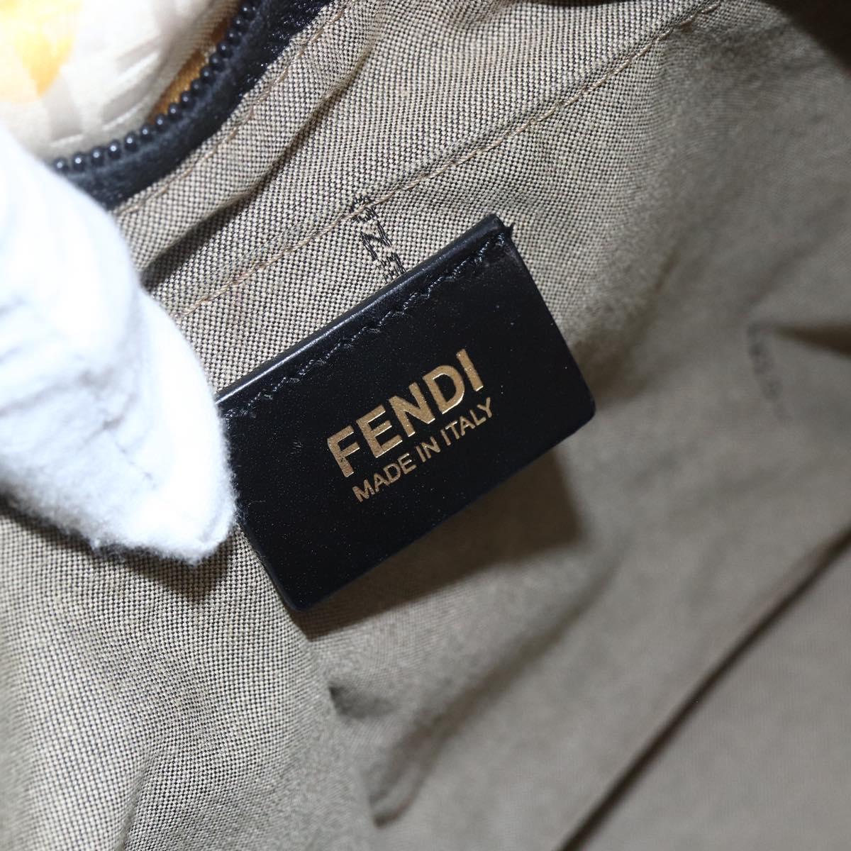 FENDI Zucchino Canvas Tote Bag Multicolor Gold Auth 154751V