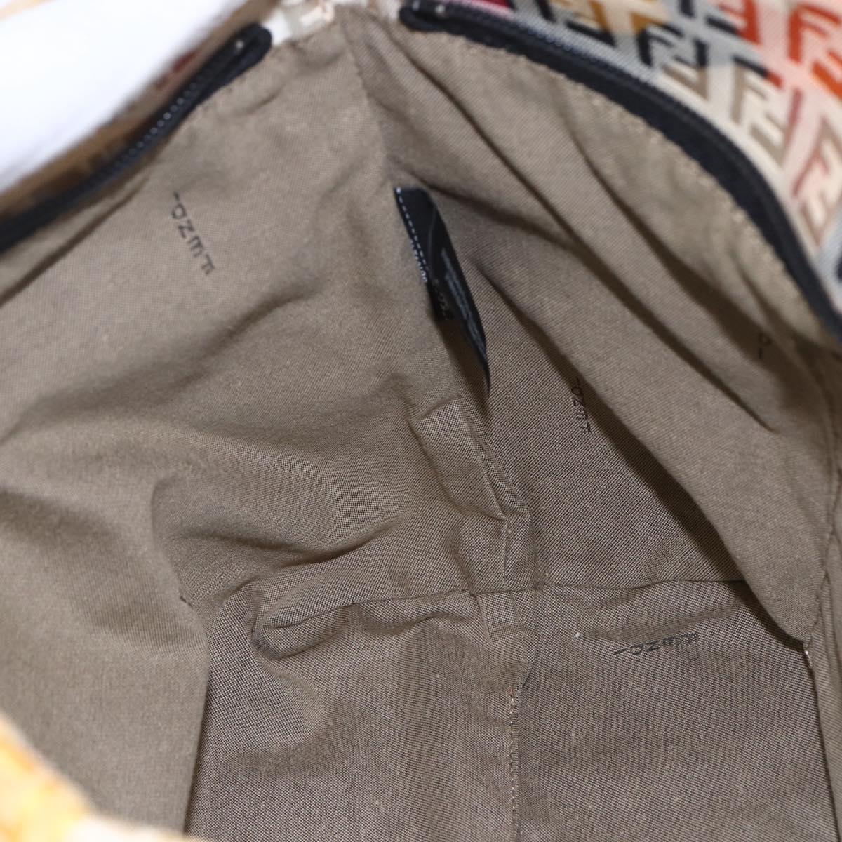 FENDI Zucchino Canvas Tote Bag Multicolor Gold Auth 154751V