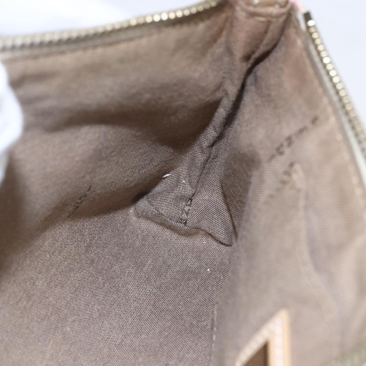 FENDI Zucca Canvas Accessory Pouch Coated Canvas Multicolor Gold Auth 154752
