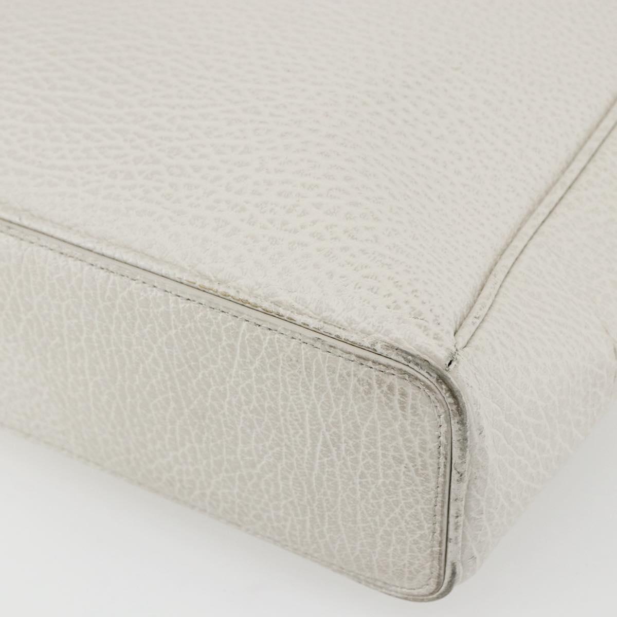 Maison Margiela 5AC Hand Bag Leather 2way White Silver Auth 154753