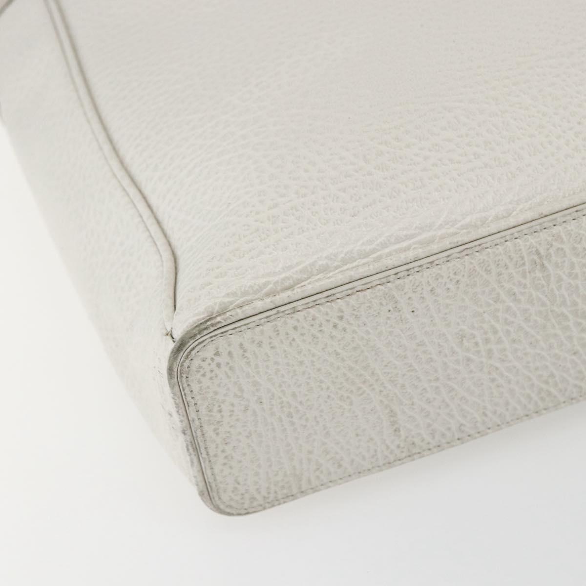 Maison Margiela 5AC Hand Bag Leather 2way White Silver Auth 154753