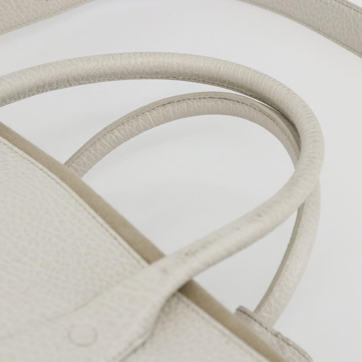 Maison Margiela 5AC Hand Bag Leather 2way White Silver Auth 154753