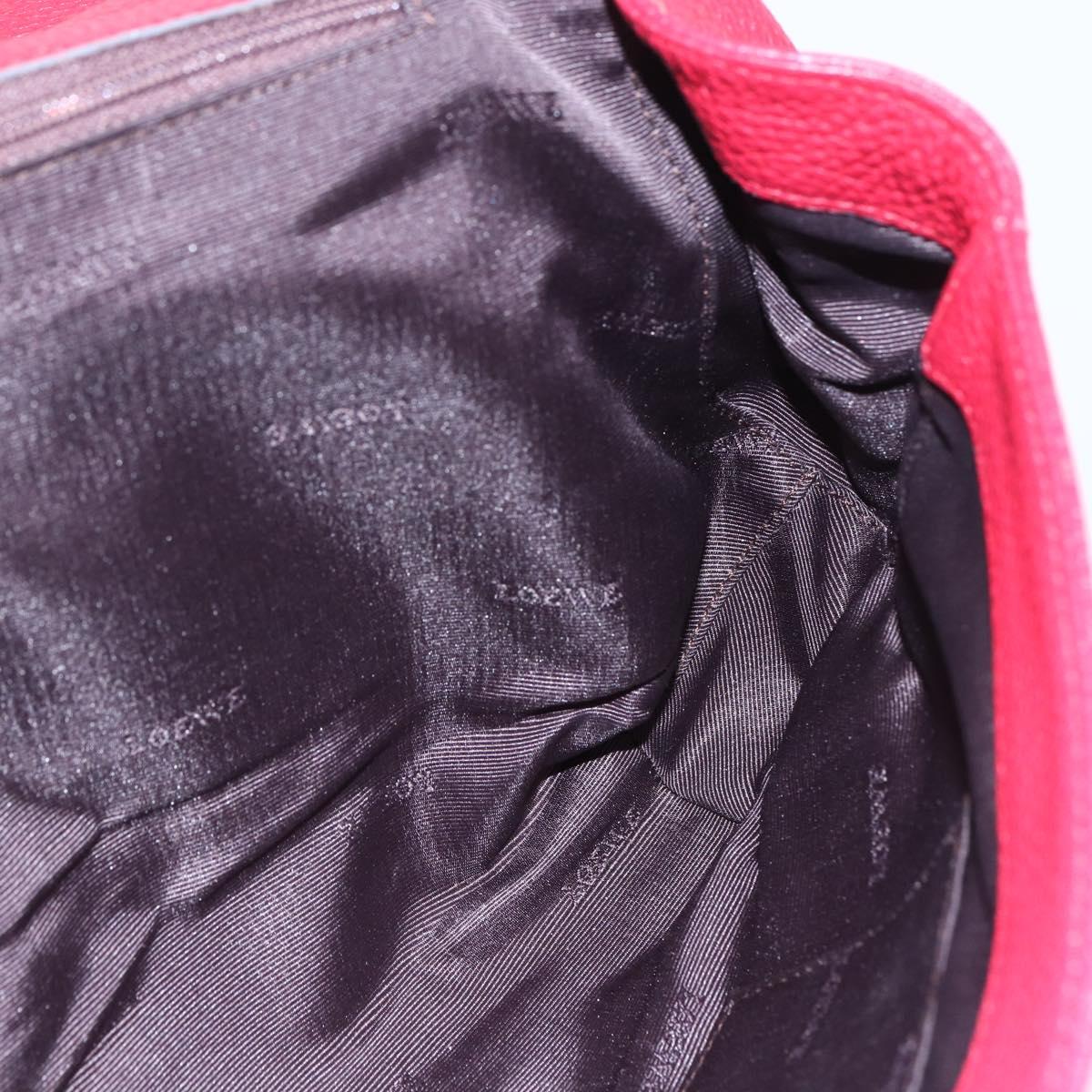 LOEWE Sender Shoulder Bag Leather Red Gold Auth 154754