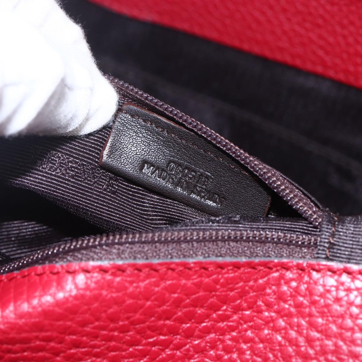 LOEWE Sender Shoulder Bag Leather Red Gold Auth 154754