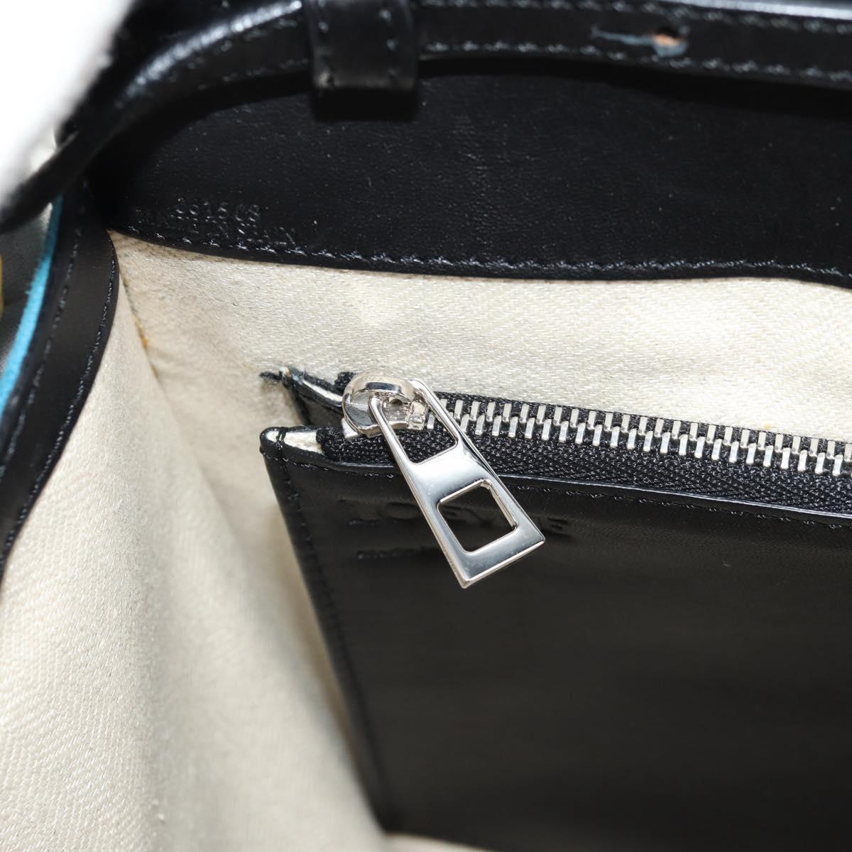 LOEWE V Anagram Chain Shoulder Bag Suede Leather 2way Blue Silver Auth 154755V