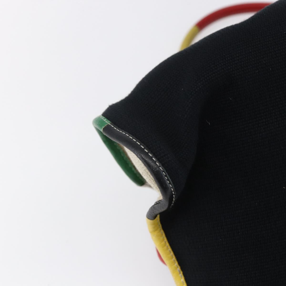 BOTTEGA VENETA Hand Bag Canvas Leather Multicolor Silver Auth 154756