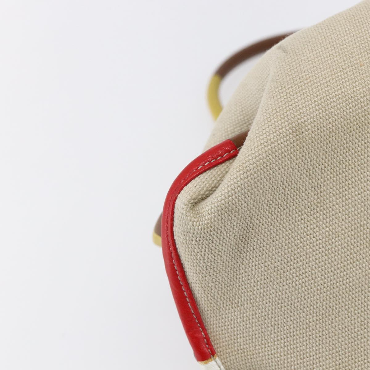 BOTTEGA VENETA Hand Bag Canvas Leather Multicolor Silver Auth 154756