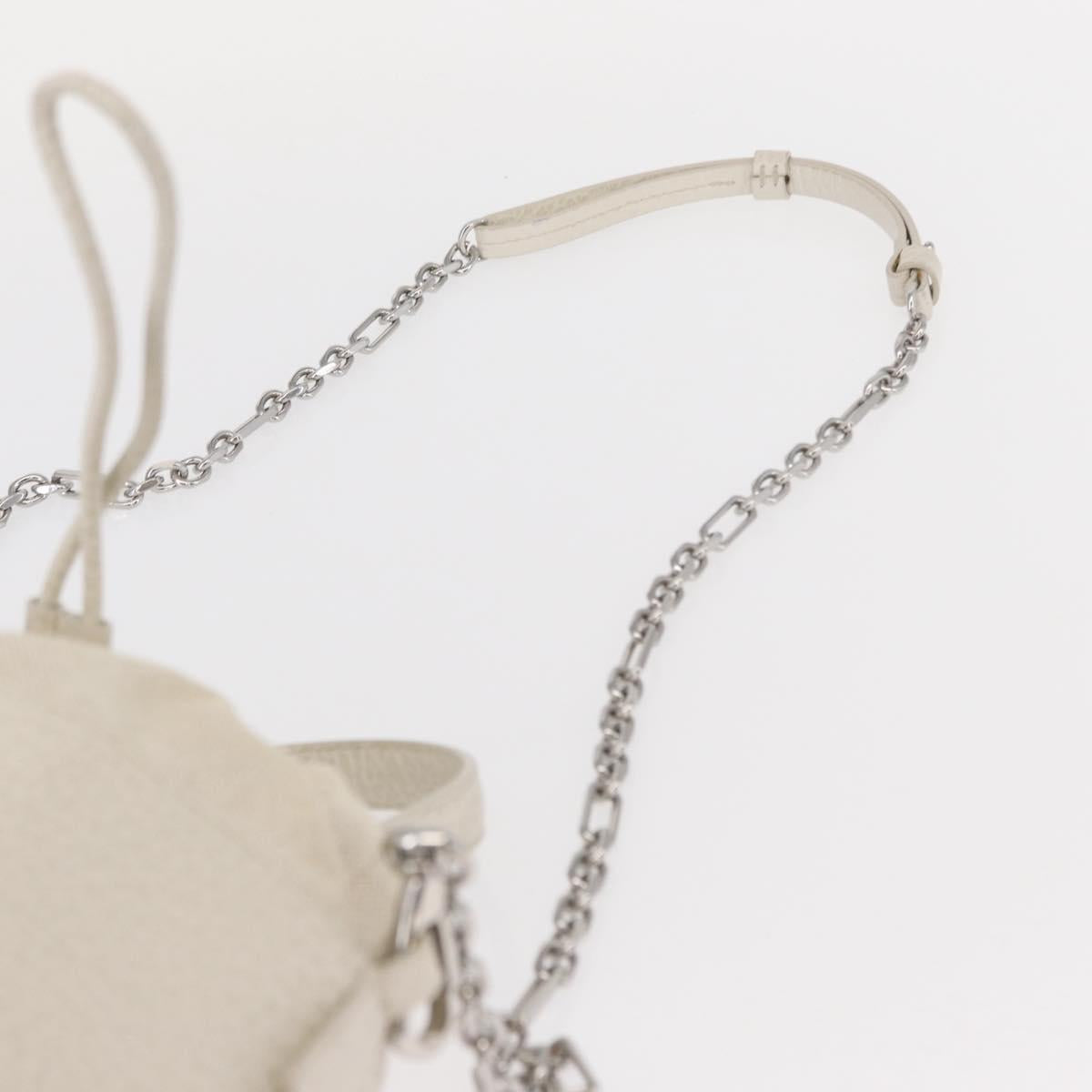 Maison Margiela 5AC Chain Shoulder Bucket Bag Leather 2way White Auth 154759