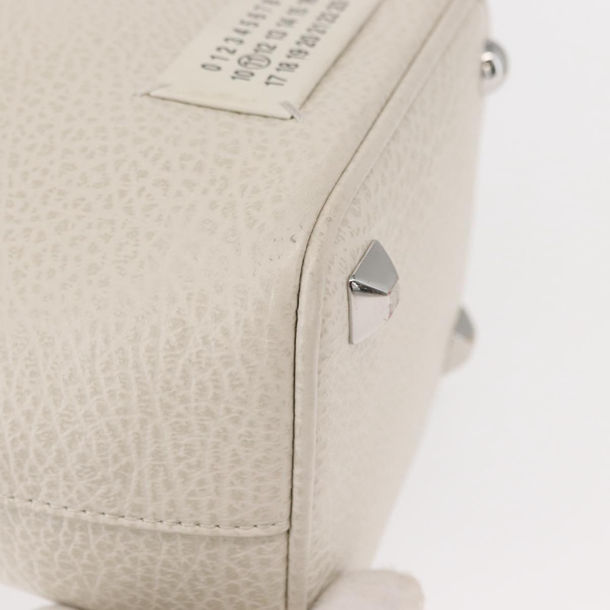 Maison Margiela 5AC Chain Shoulder Bucket Bag Leather 2way White Auth 154759