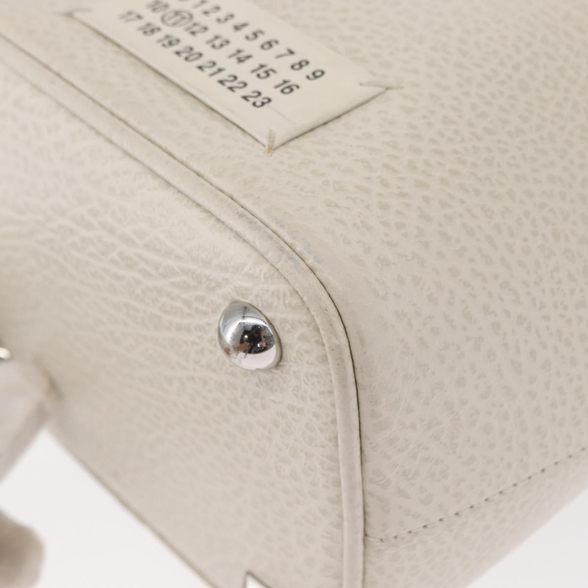 Maison Margiela 5AC Chain Shoulder Bucket Bag Leather 2way White Auth 154759