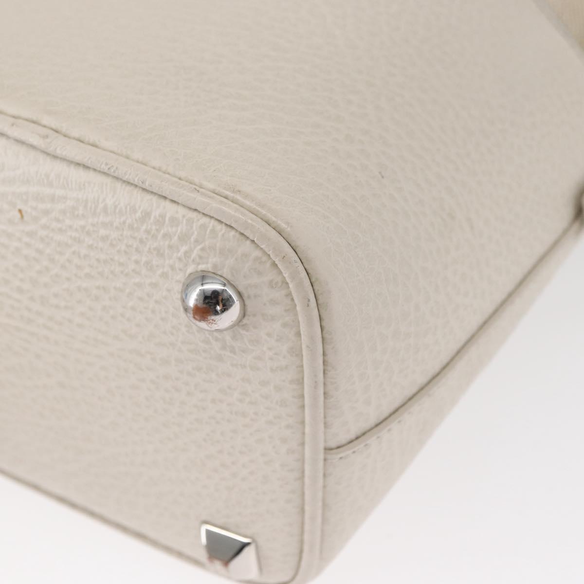 Maison Margiela 5AC Chain Shoulder Bucket Bag Leather 2way White Auth 154759