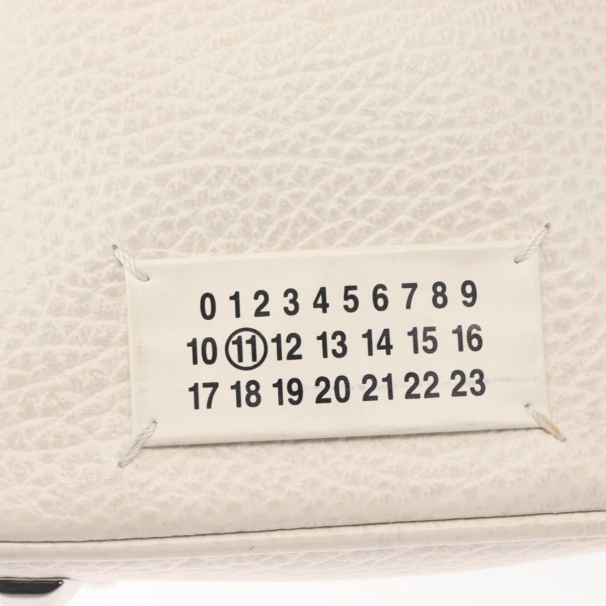 Maison Margiela 5AC Chain Shoulder Bucket Bag Leather 2way White Auth 154759