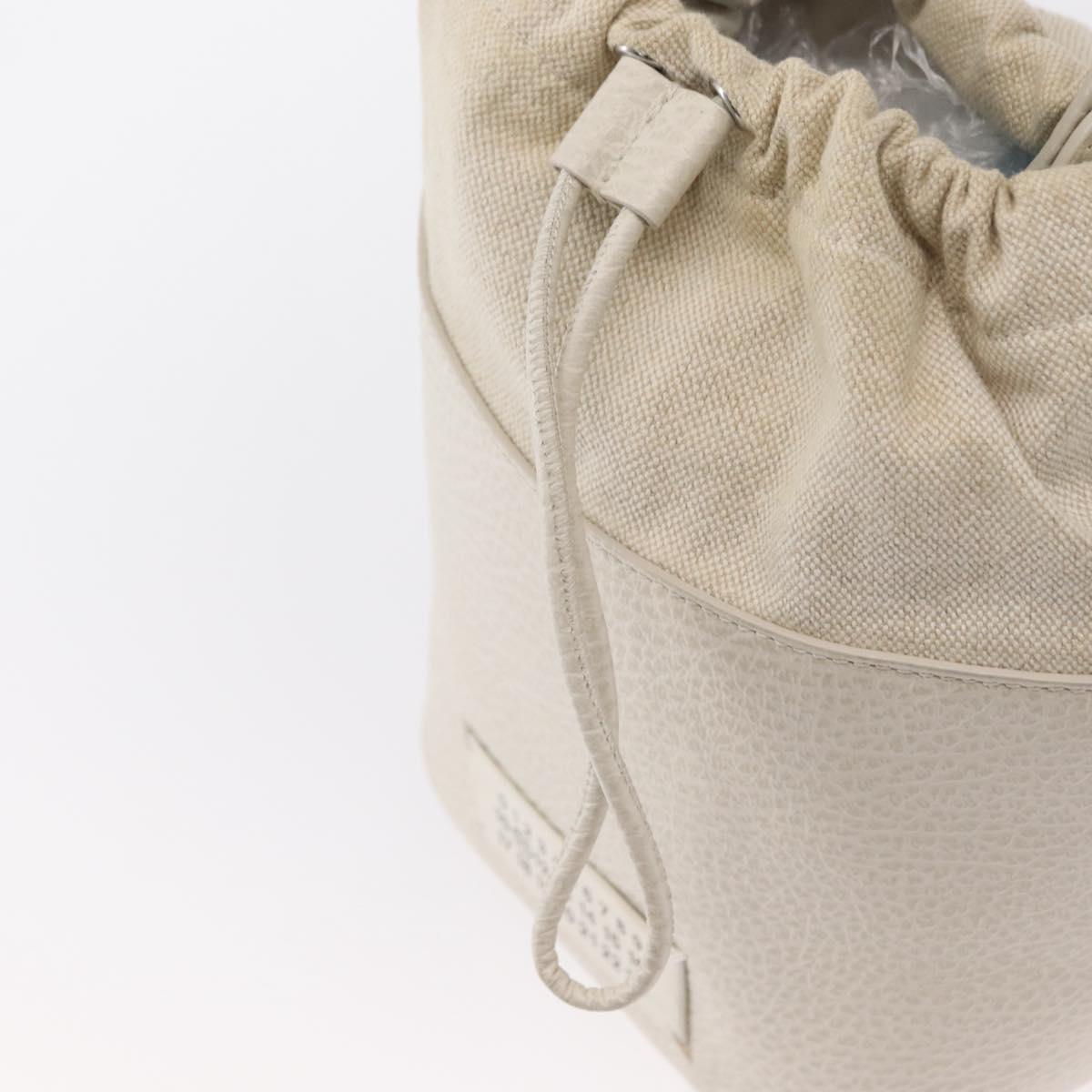 Maison Margiela 5AC Chain Shoulder Bucket Bag Leather 2way White Auth 154759