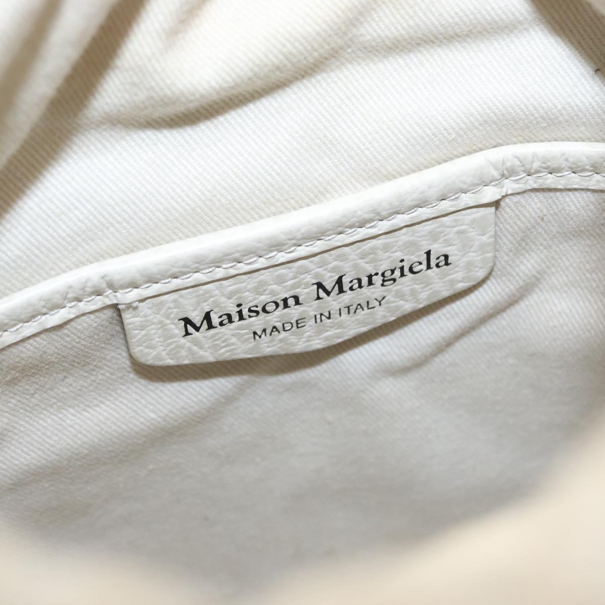 Maison Margiela 5AC Chain Shoulder Bucket Bag Leather 2way White Auth 154759