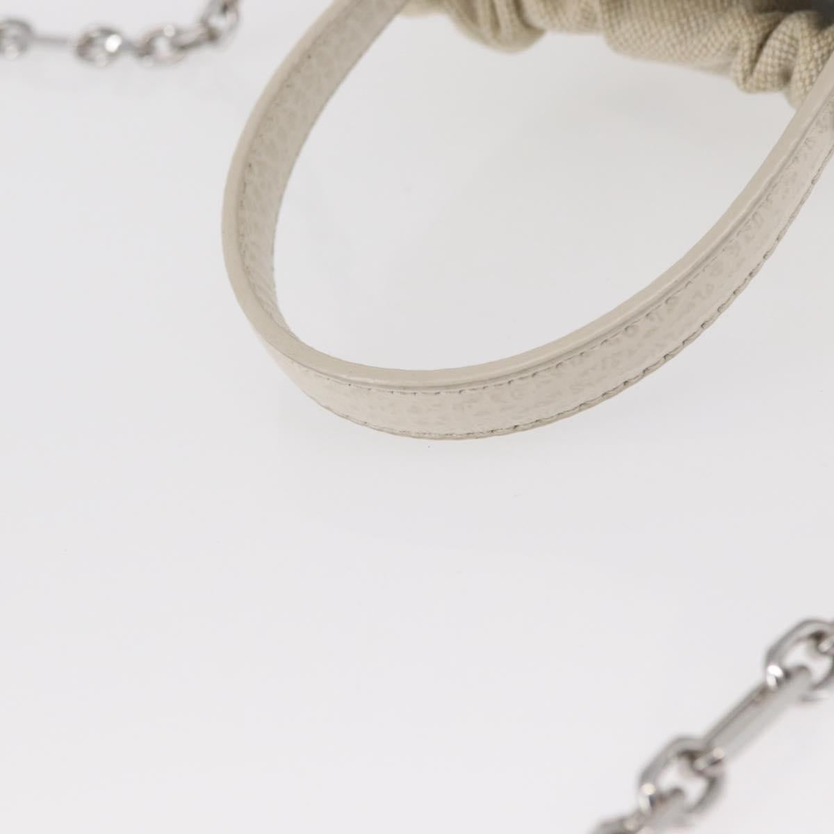 Maison Margiela 5AC Chain Shoulder Bucket Bag Leather 2way White Auth 154759