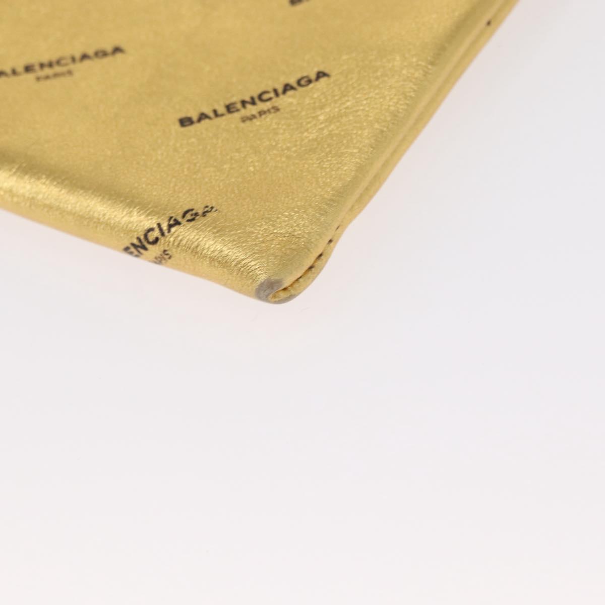 BALENCIAGA Clutch Bag Leather Gold 482874 Auth 154760
