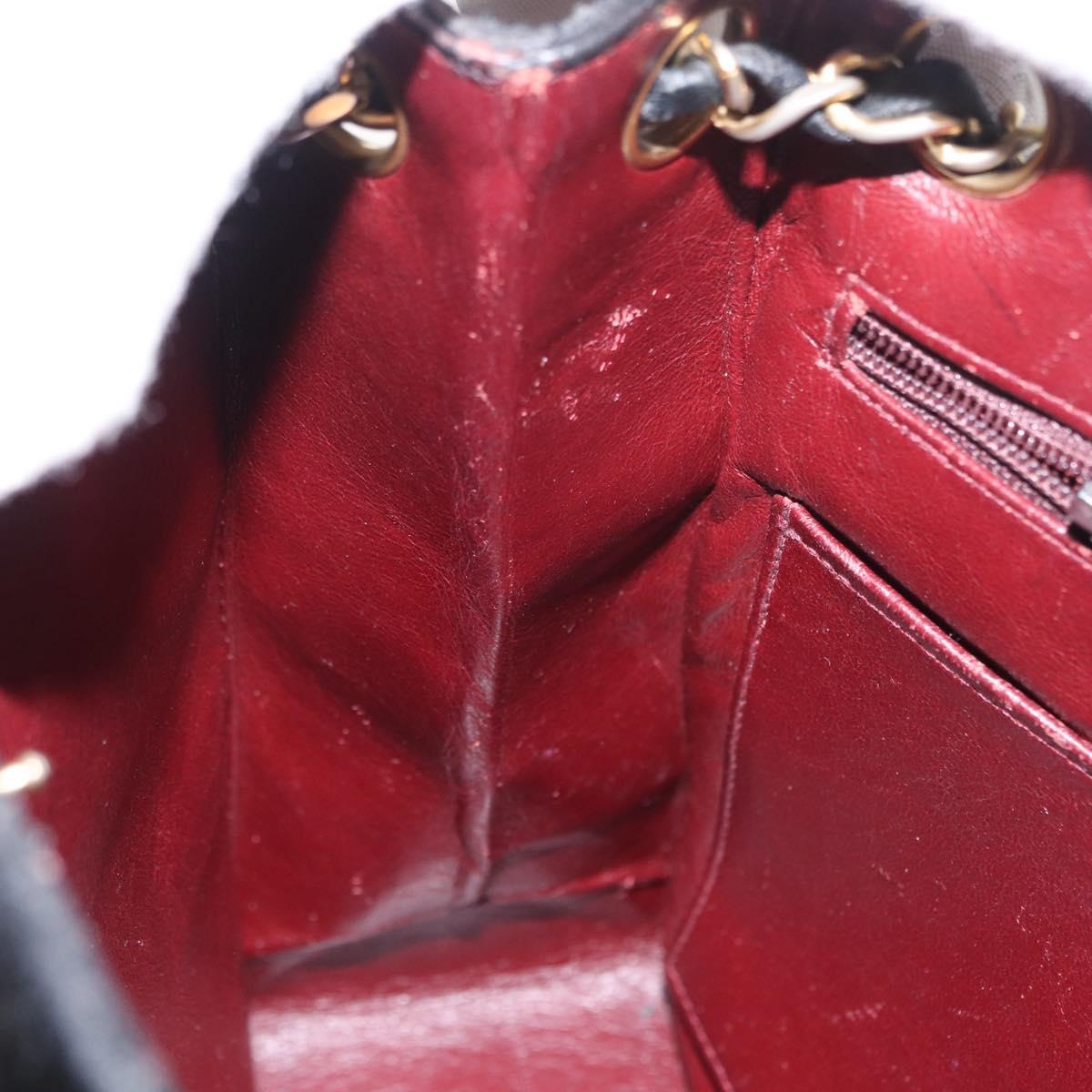 CHANEL Matelasse Chain Shoulder Bag Patent leather Black Gold CC Auth 154765