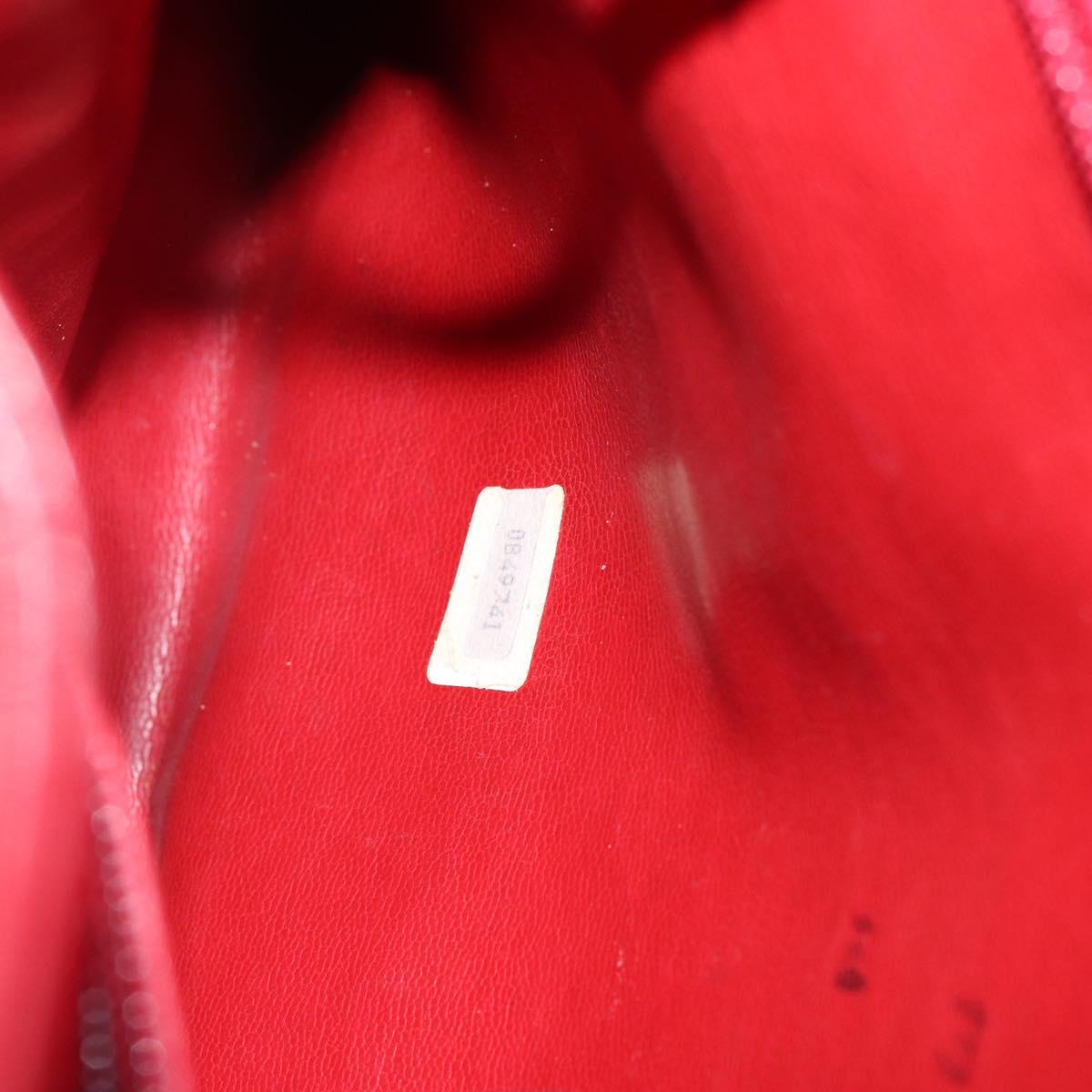 CHANEL Bicolore Chain Shoulder Bag Lamb Skin Red Gold CC Auth 154767