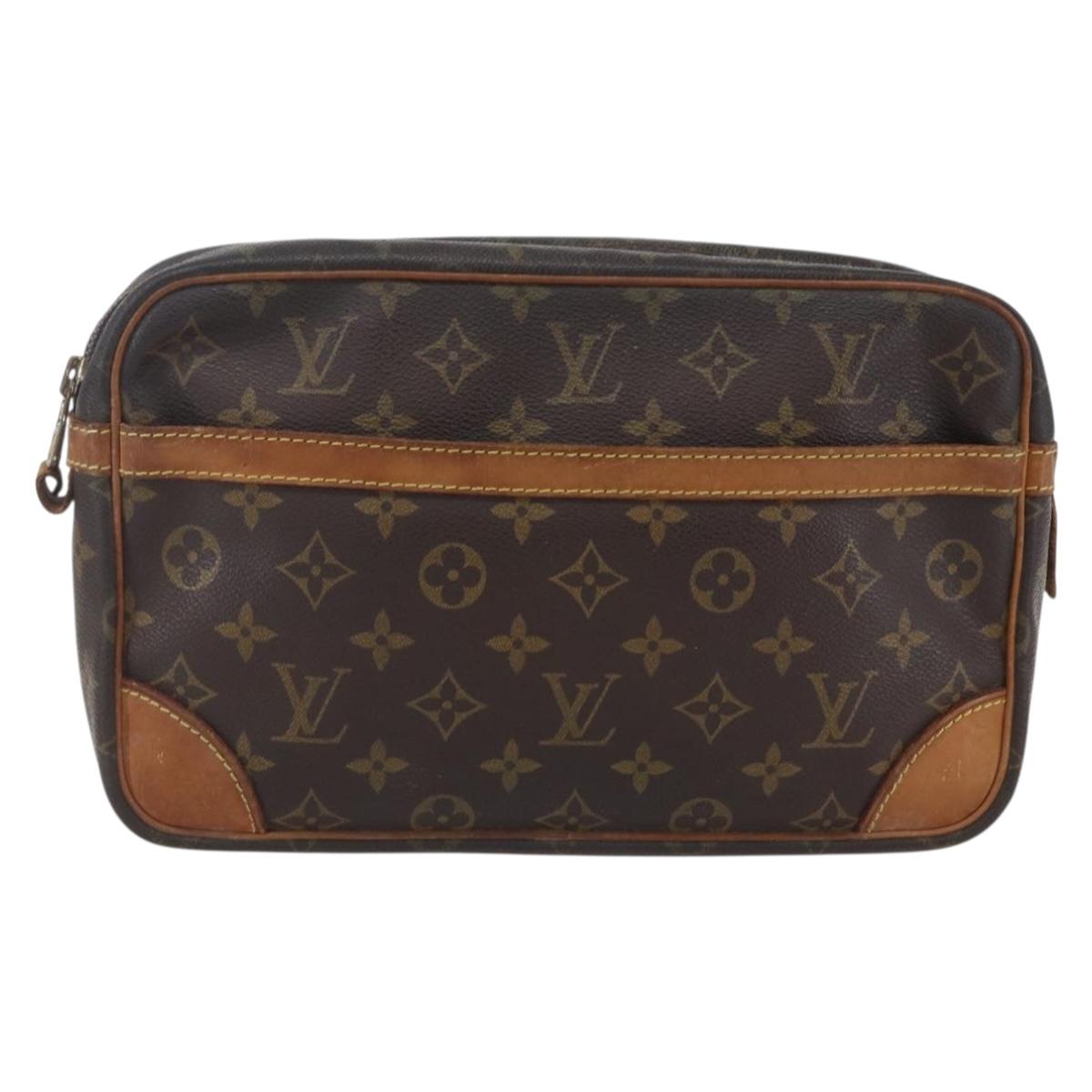 LOUIS VUITTON Monogram Compiegne 28 Clutch Bag M51845 LV Auth 154779