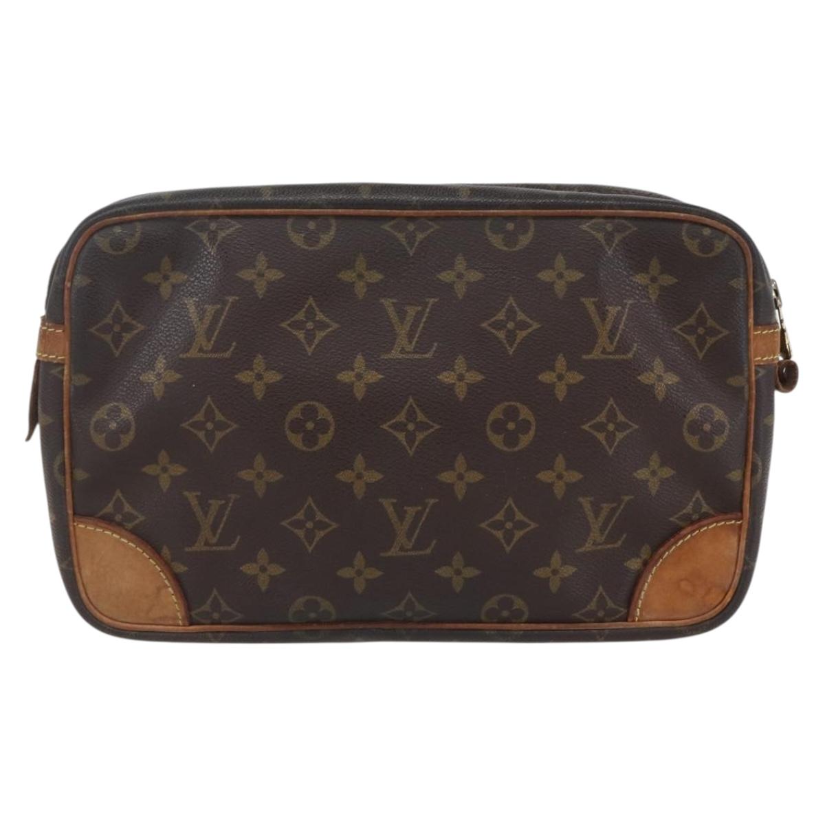 LOUIS VUITTON Monogram Compiegne 28 Clutch Bag M51845 LV Auth 154779