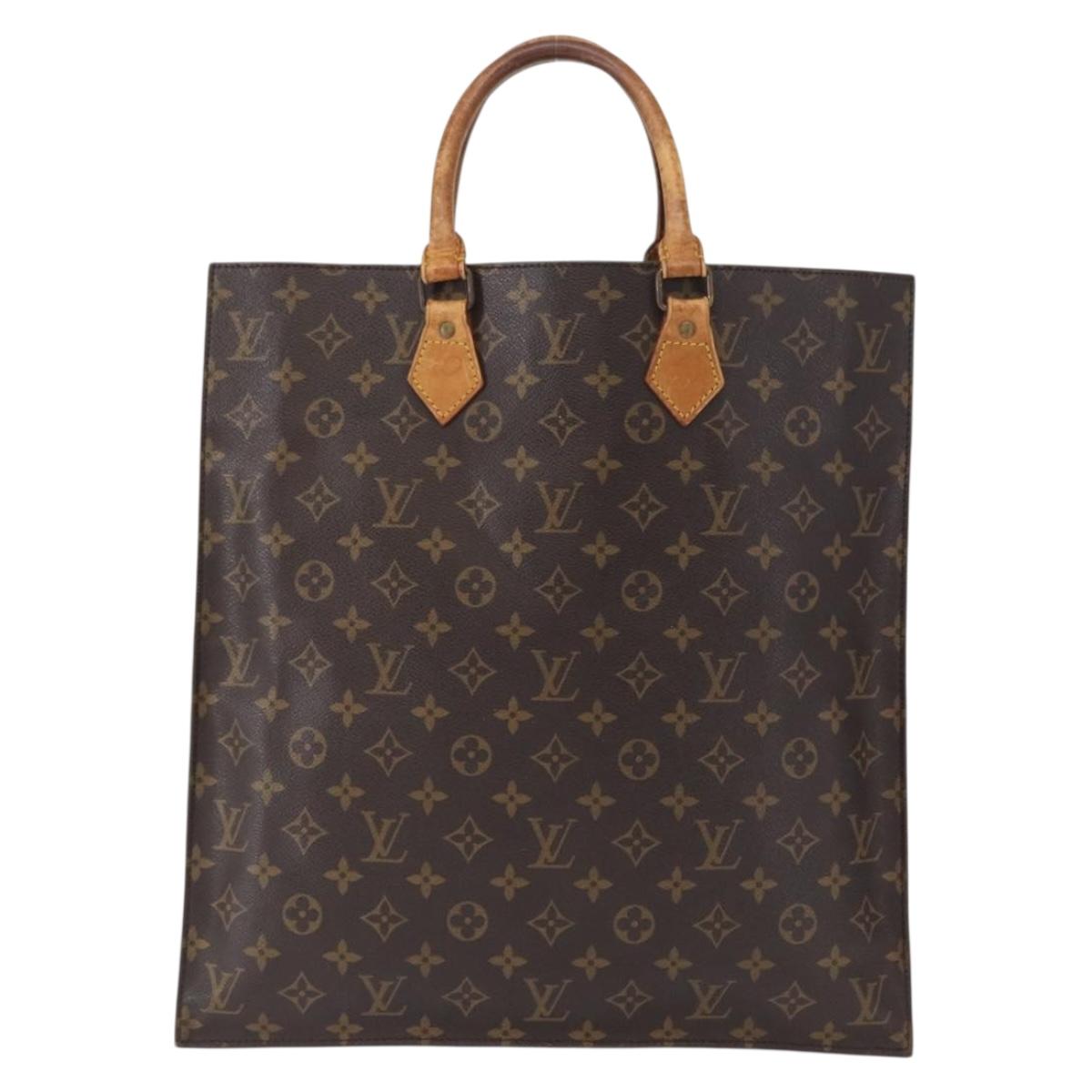 LOUIS VUITTON Monogram Sac Plat Hand Bag M51140 LV Auth 154800
