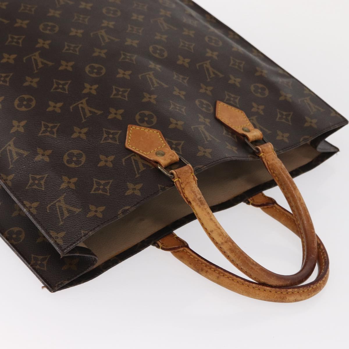 LOUIS VUITTON Monogram Sac Plat Hand Bag M51140 LV Auth 154800