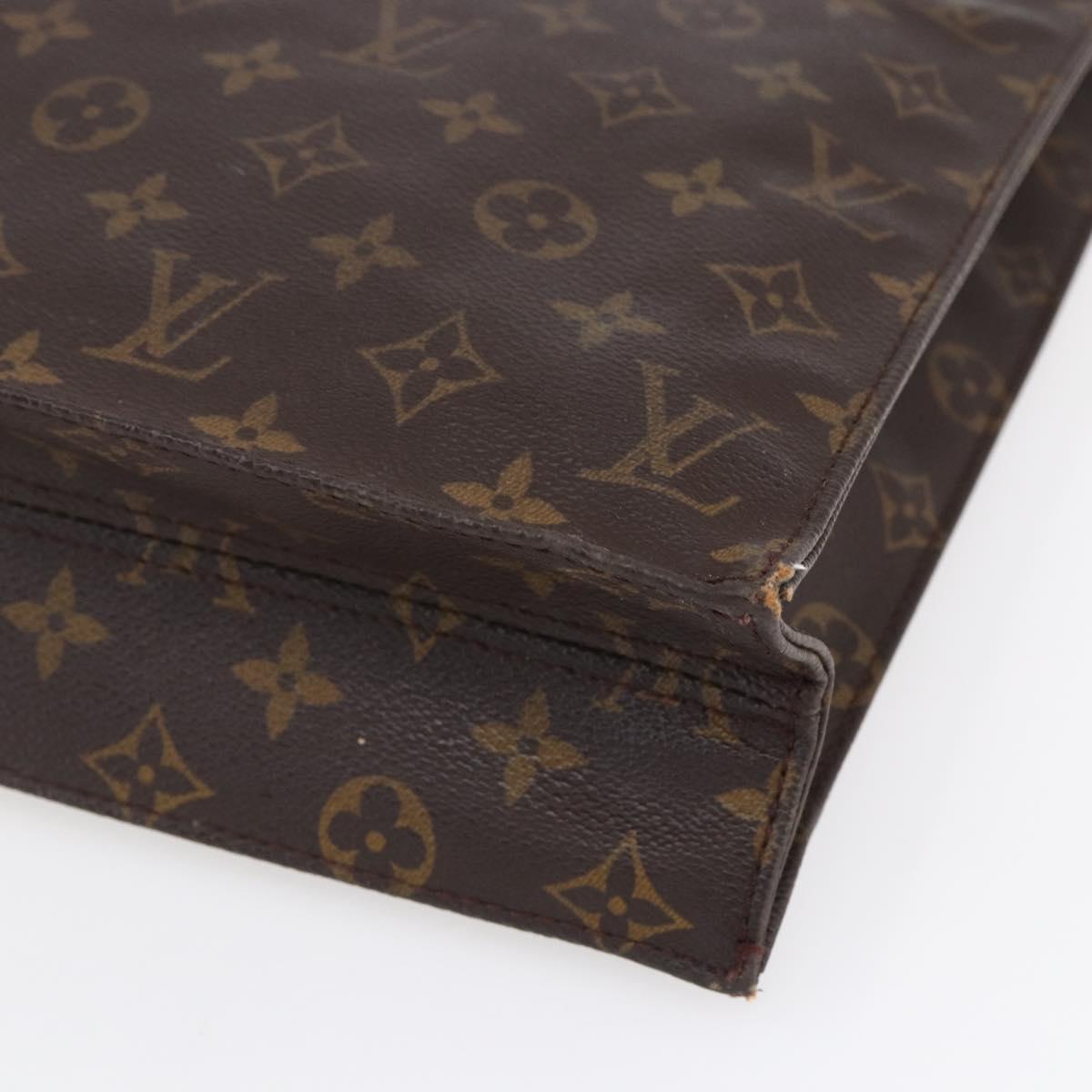 LOUIS VUITTON Monogram Sac Plat Hand Bag M51140 LV Auth 154801