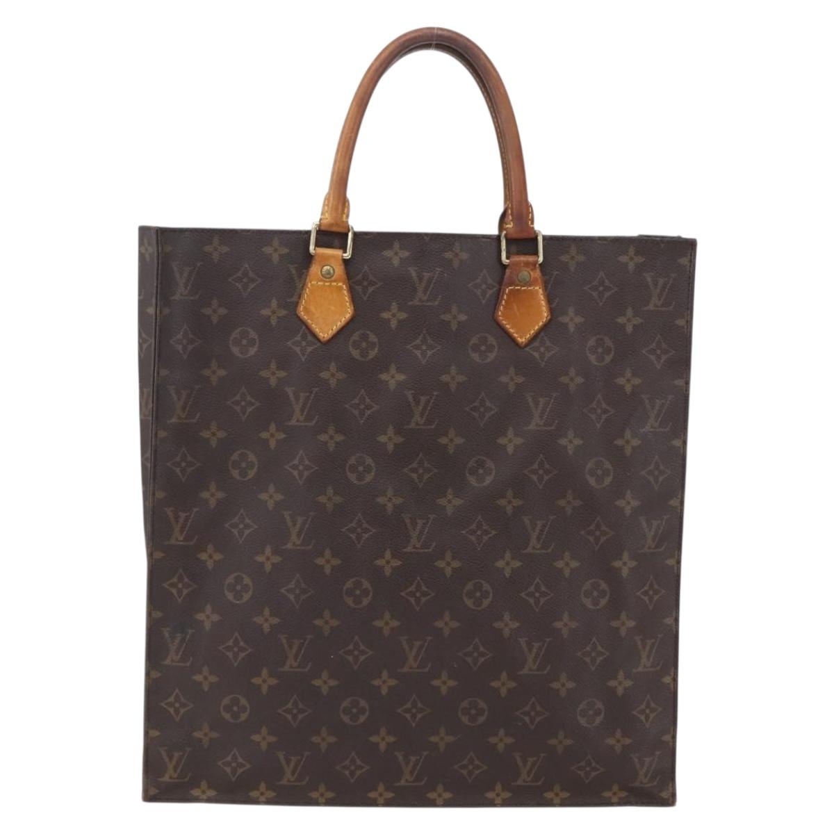 LOUIS VUITTON Monogram Sac Plat Hand Bag M51140 LV Auth 154801