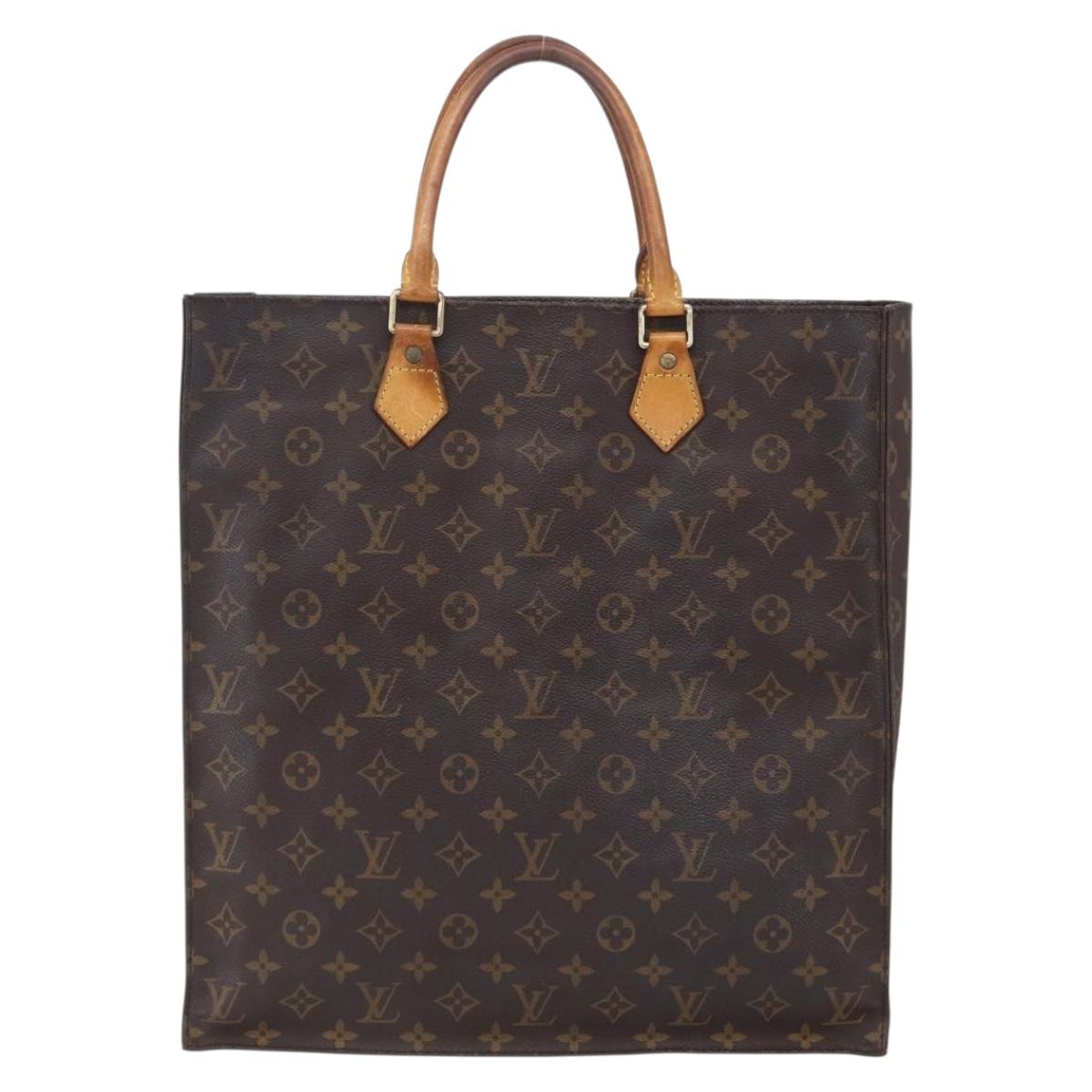 LOUIS VUITTON Monogram Sac Plat Hand Bag M51140 LV Auth 154801